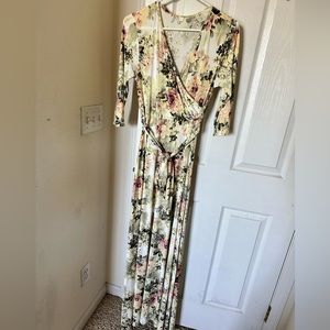 PinkBlush Size M Maxi Faux Wrap Dress